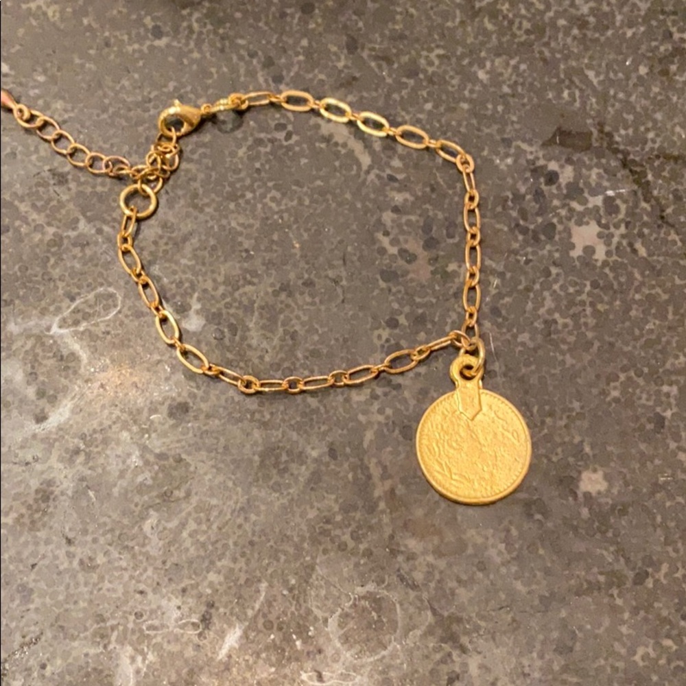 Vintage gold coin bracelet